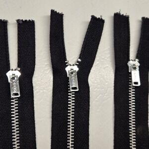 Lot Of 5 Falcon 7" Black Metal Closed End Zipper Aluminum USA NOS Vtg Jeans
